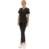 Saint Scrubs Womens 9-Pocket Medical Uniform Set- V-Neck Stretch Top with Tapered Straight Leg Pants - 3 of 4