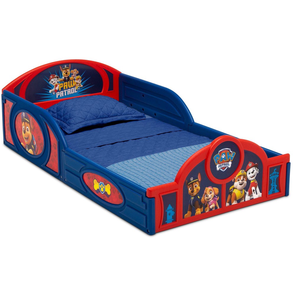 Photos - Bed Frame Paw Patrol Toddler  Plastic Sleep and Play Kids' Bed with Attached Guardrai 
