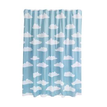 iDESIGN Fabric Shower Curtain with Cloud Pattern Water Resistant Shower Curtain