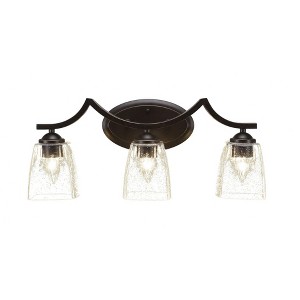 Toltec Lighting Zilo 3 - Light Vanity in  Dark Granite with 4.5" Square Clear Bubble Shade - 1 of 1