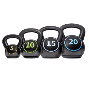 Yaheetech 50lbs Kettlebell Set for Home Gym Fitness Black - 1 of 4