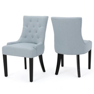 Lyngins Modern Dining Chairs with Curved Backrest,Upholstered Kitchen Chairs Set of 2 with Sloped Arms,Tufted Chairs for Kitchen,Dining Room - 1 of 4