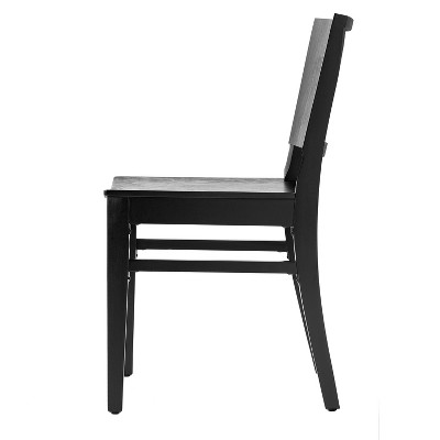 Naples Black Solid Wood Dining Chairs with Panel Backrests, Set of 2