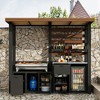 Famapy Outdoor Kitchen BBQ Grill Station with Storage, Galvanized Steel Frame & Dual Prep Tables Bar Table - 4 of 4