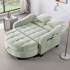 2-Seater Corduroy Chaise Lounge Sofa, Modern Lounge Sofa with Storage Footrest  and Pillows, Recliner Sofa for Living Room or Bedroom - Koiai - 4 of 4