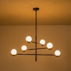 C Cattleya 6-Light Black Tiered Sputnik Chandelier with White Opal Glass, Adjustable height and G9 Bulb Included - 3 of 4