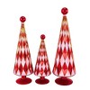 Cody Foster 14.5 Inch Diamond Trees Red Lilac Christmas Decorative Tree Set , Christmas Decor Mid Century Style Reflective (3PC) - 4 of 4