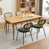 Dining Chairs Set of 2, Mid-Century Modern Velvet Upholstered Dining Room Chairs with Rattan Backrest & Sturdy Metal Legs - 2 of 4