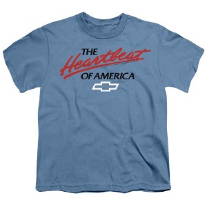 Chevrolet Heartbeat Of America Kids T Shirt For Youth, Carolina Blue - 1 of 3