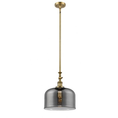 Bell - 1 Light Stem Hung Mini Pendant In Industrial Style-15 Inches Tall and 12 Inches Wide