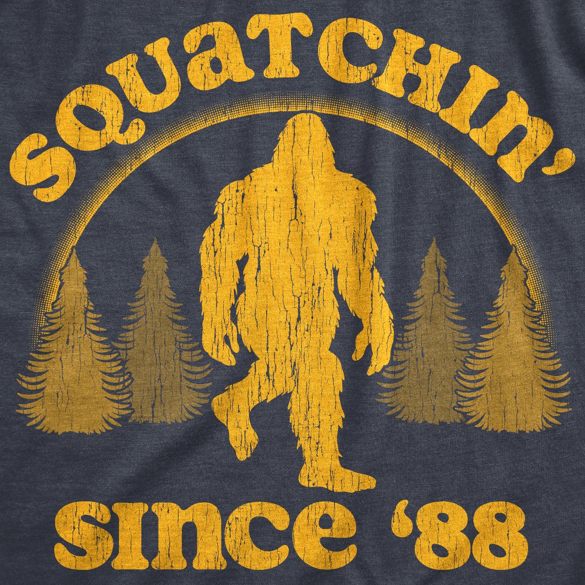 Мужские футболки Crazy Dog T-Shirts, Inc. Mens Squatchin Since 88 T Shirt Funny Cool Retro Sasquatch Bigfoot Novelty Tee for Guys - Crazy Dog Men's T Shirt For Retro Fans Navy 5XL — фото 2
