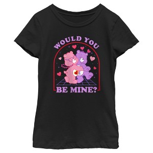 Girl's Care Bears Valentine's Day Love-a-Lot Bear and Share Bear Would You Be Mine T-Shirt - 1 of 4