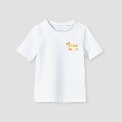 Toddler Boys' Short Sleeve Rash Guard - Cat & Jack™ White