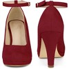 Perphy Women's Ankle Strap Round Toe Stiletto Heels Mary Jane Pumps - 3 of 4