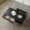 POVISON Mid-Century Modern Coffee Table, Minimalist Carved Semi-open Coffee Table with Storage, Birch Veneer, 47.24" - 3 of 4