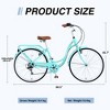 CAVINAS 26 Inch Steel Ladies Bicycle for Garden & Outdoor,Cruiser Bikes with Shimano 7-speed Shifter and Derailleur,Green - 2 of 4