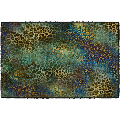2'5"x3'8" Rectangle Indoor and Outdoor Leopards Nylon Accent Rug Multicolored - Brumlow Mills