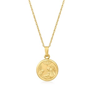Ross-Simons Child's 14kt Yellow Gold Guardian Angel Pendant Necklace Size 15 - 1 of 3