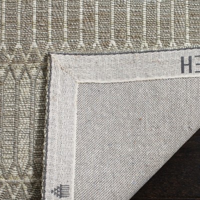 Handmade Camel and Grey Flat Woven Viscose Rug, 5' x 8'