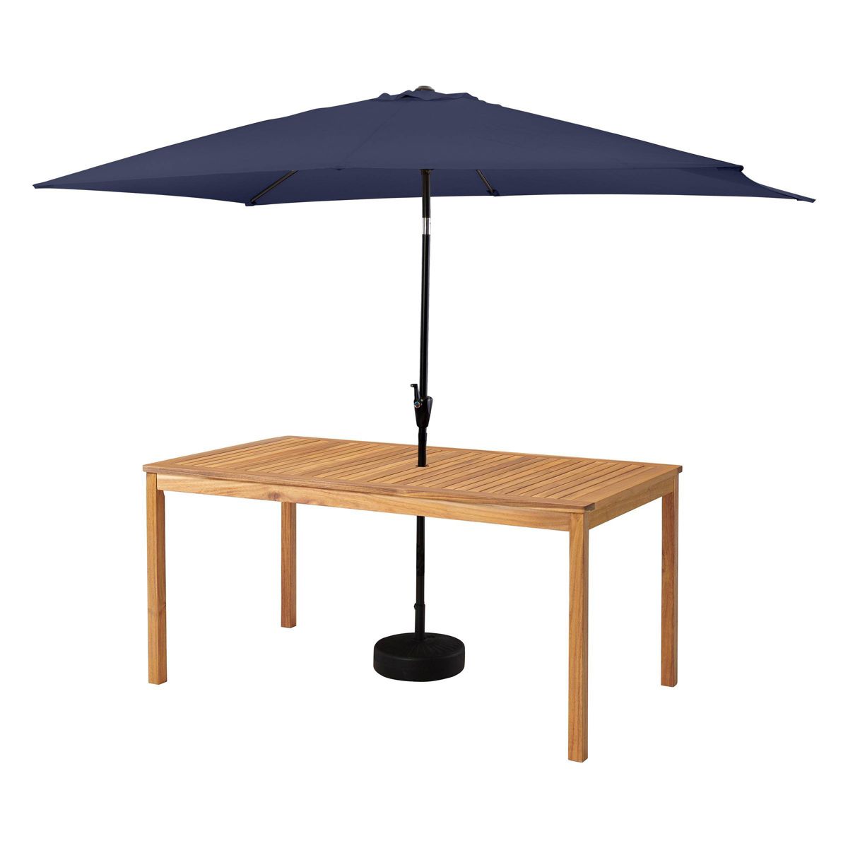 Alaterre Furniture 8pc Outdoor Patio Dining Set, Okemo Table with 10' Rectangular Umbrella - thumbnail 4