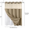 Americanflat 72x75 Hookless Waffle Pattern Shower Curtain - Water-Resistant Long Shower Curtain with Sheer Panel, Snap-In Liner, and Grommets - 2 of 4