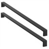 Cauldham Solid Stainless Steel Cabinet Hardware Square Pull Matte Black (20-1/8" Hole Centers) - 2 Pack - 3 of 4