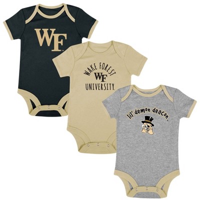 Ncaa Wake Forest Demon Deacons Infant 3pk Bodysuit : Target