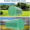 15X7x7 Ft Walk-in Heavy Duty Galvanized Steel Tunnel Greenhouse for Outdoor Gardening, with Green PE Cover, A Swing Door & 8 Vent Windows - 4 of 4