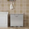 Trash Can, Three Compartments Pedal Kitchen Recyclingtrash Bin with Lids,Stainless Steel Garbage Can for Home Office Restaurant - 3 of 4