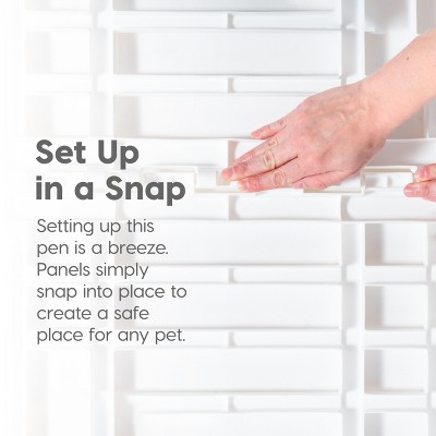 Black 10-Panel Plastic Pet Playpen with Door