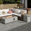 Tangkula 42" Outdoor Rectangular Fire Table 50,000 BTU Propane Gas Fire Pit Table w/ Lid - 2 of 4