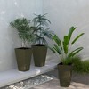 Outsunny 28" Tall Outdoor Planters, Set of 3 Large Taper Planters with Drainage Holes and Plug, Faux Wood Plastic Flower Pots - 3 of 4