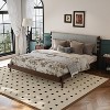 Christopher Knight Home Evelyn Mid-Century Modern Rubberwood Bed with Upholstered Headboard - 2 of 4