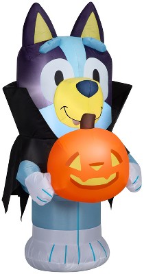Bluey Airblown Inflatable Bluey in Vampire Costume Bluey, 3.5 ft Tall, Blue