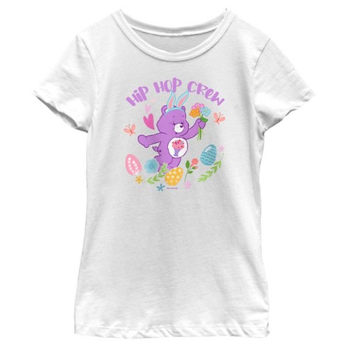 Girl's Care Bears Hip Hop Crew T-Shirt - White - X Small