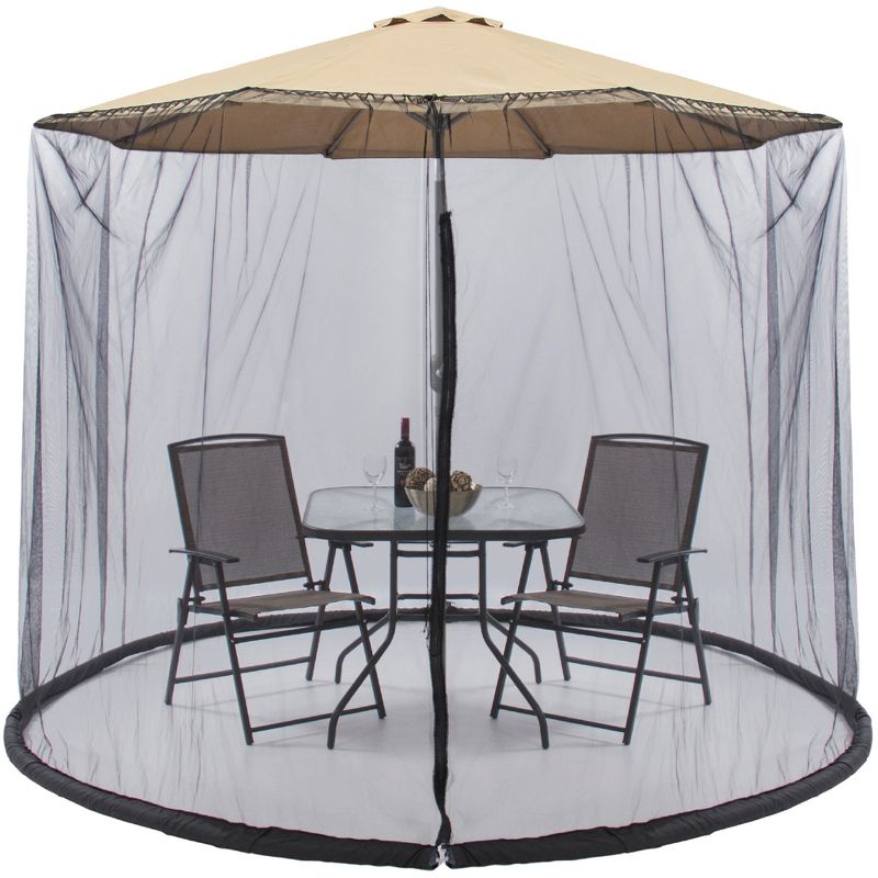Best Choice Products 9ft Adjustable Bug Screen Accessory for Outdoor Patio Umbrella w/ Polyester Net, Fillable Base, 1 of 9