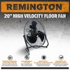 Remington 20 Inch High Velocity Floor Fan, 3 Speed Portable Cooling Unit, Metal Airflow for Large Shops, Garages, and Warehouses, Black - 2 of 4