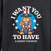 Women's - Garfield - Want You To Have A Happy Fourth Lightweight French Terry Wide Neck Long Sleeve Shirt - 2 of 4