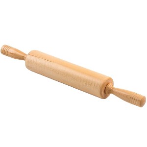 Fletchers Mill Traditional Rolling Pin, Solid Wood, Extra Long, Comfortable Handles, Well-Balanced, and Sturdy, 10" - 1 of 2