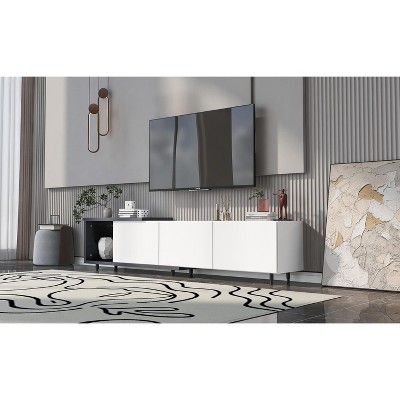 Grungis 3 Drawers TV Stand with Open Compartment for TVs Up to 100 Inch,Console Table for Bedroom,Living Room