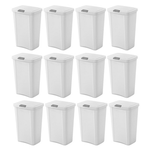 zak Lucht achter Sterilite 13 Gallon Touchtop Wastebasket Trash Can Garbage Recycle Bin With  Titanium Latch For Kitchen, Garage, Basement, Or Office, White (12 Pack) :  Target