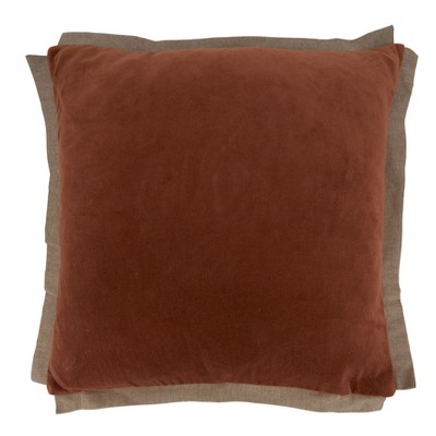 Saro Lifestyle Velvet Flange Throw Pillow With Poly Filling