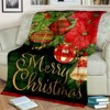 Lomsoe Vintage Christmas Floral Print Flannel Blanket - All Seasons Soft and Warm Throw Blanket for Bed, Napping, Camping, Travel, Office - 3 of 4