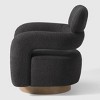 WestinTrends Alexandria Mid-Century Modern Faux Shearling Swivel Barrel Accent Chair - 3 of 4