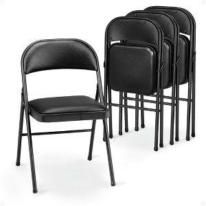MECO 4-Pack of Deluxe Vinyl Padded Folding Chairs with 16 x 16