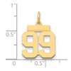Black Bow Jewelry 14k Yellow Gold, Athletic Collection, Small Polished Number 99 Pendant - 2 of 3