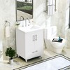 Hyleory 25" Modern Bathroom Vanity With Ceramic Basin, Undermount Sink Cabinet, Free Standing Storage Cabinet With Sink Combo Set - 2 of 4