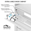 Shoe Cabinet with 2 Flip Drawers, Open Storage Shelf, Hidden Shoe Organizer Cabinet with Adjustable Support and Metal Knobs - 4 of 4