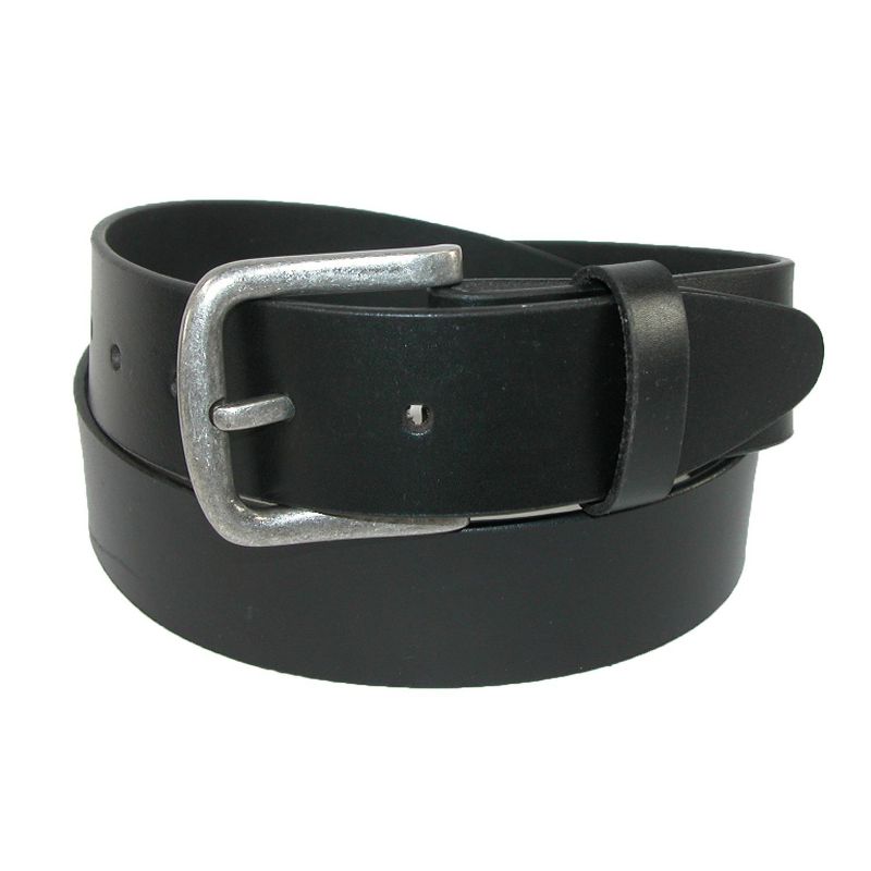CTM Men's Big & Tall Leather Removable Buckle Bridle Belt, 1 of 3