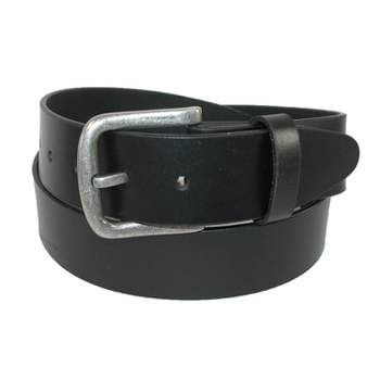 CTM Men's Big & Tall Leather Removable Buckle Bridle Belt